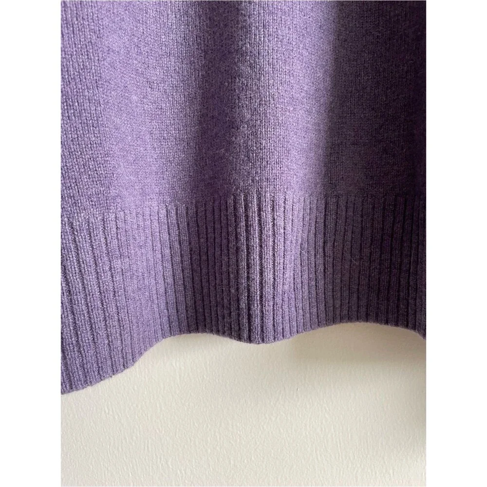 J. Crew Rugged Merino Wool Crewneck Sweater Heathered Lavender Purple Classic XL